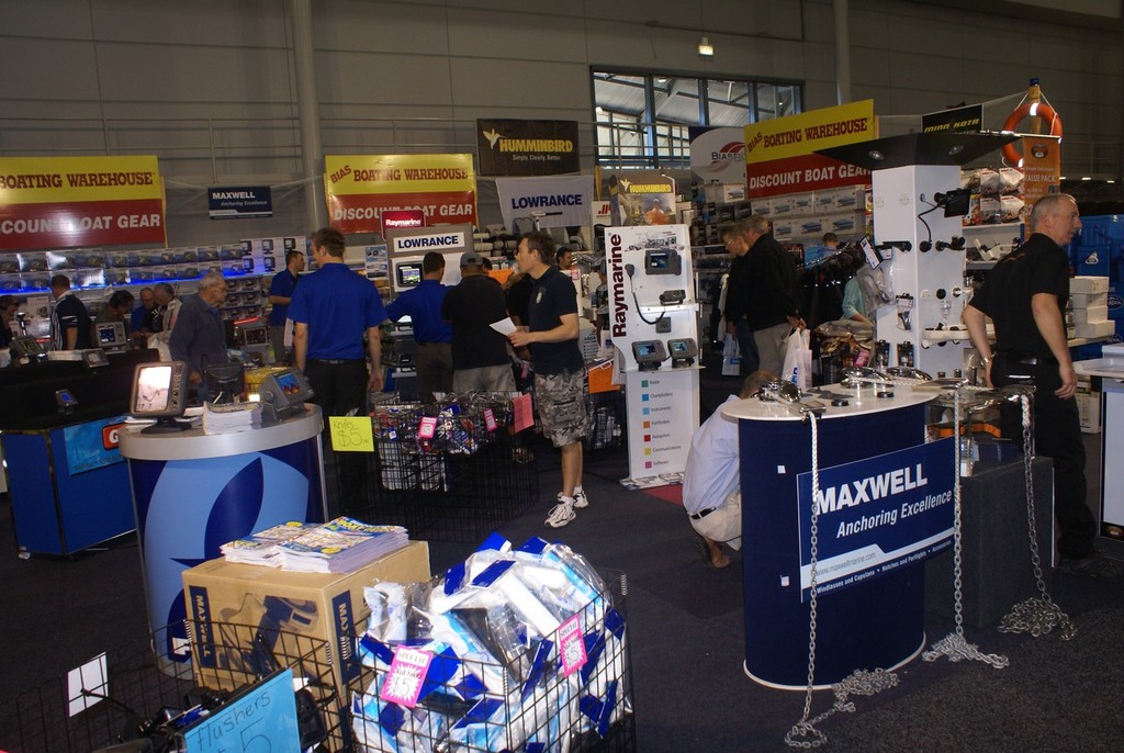 Only early, but plenty of prospective customers flocked ito the BIAS Boating Warehouse display at the Brisbane show.  © Bob Wonders